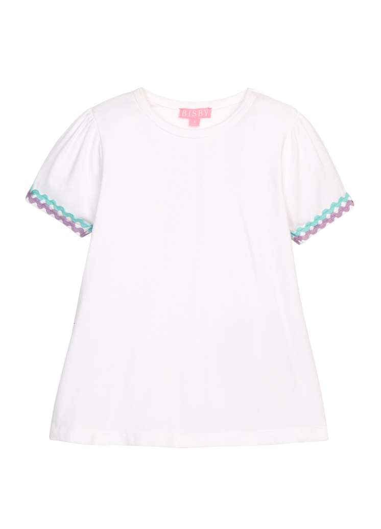 Ric Rac Tee- Aqua & Lavender