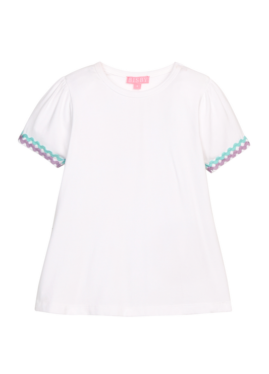 Ric Rac Tee- Aqua & Lavender