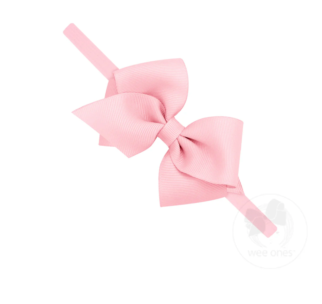 Exta Small Grosgrain Bow on Matching Skinny Nylon Band