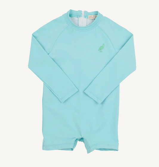 Price Pool Romper Edisto Egg Blue/Grace Bay Green