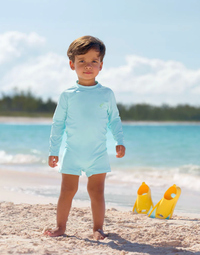 Price Pool Romper Edisto Egg Blue/Grace Bay Green