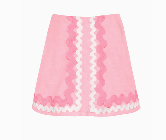 Rick Rack Trimmed Flared Hem Skort