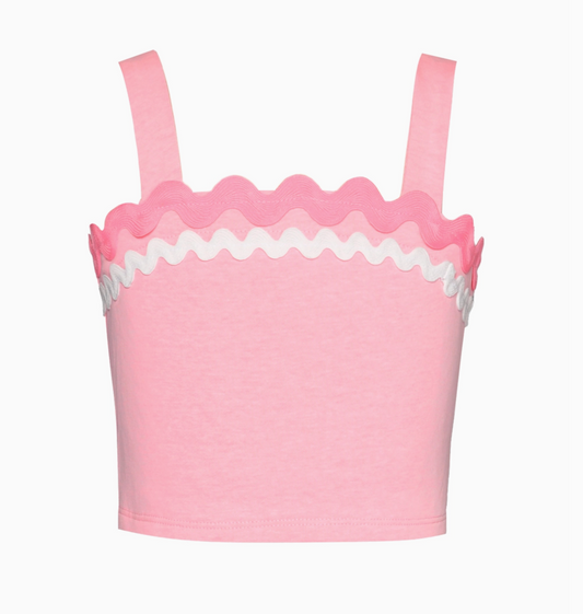 Rick Rack Trim Crop Tank Top