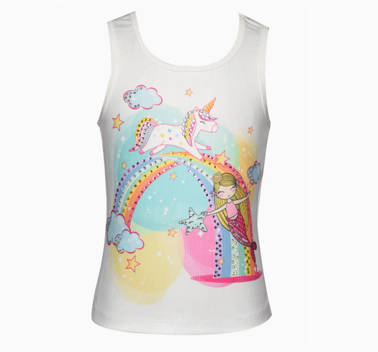 Unicorn and Mermaid Print Tank Top