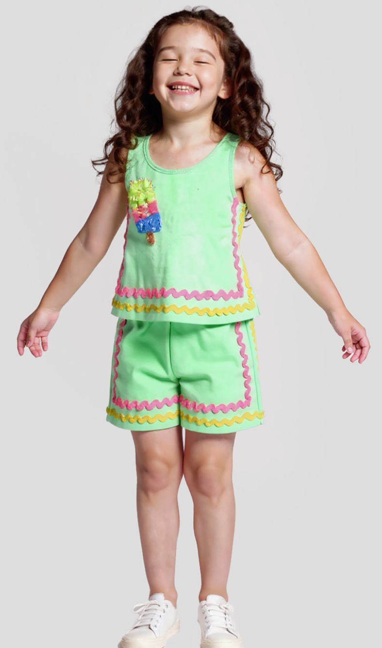 Shorts with Ric Rac Trim Detail