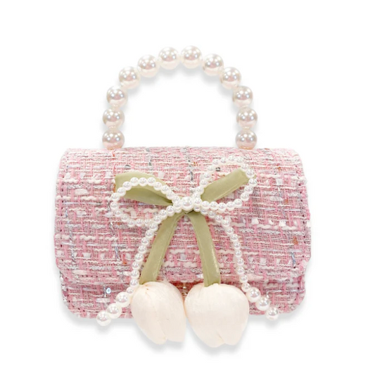 Lily & Bow Tweed Purse- Pink