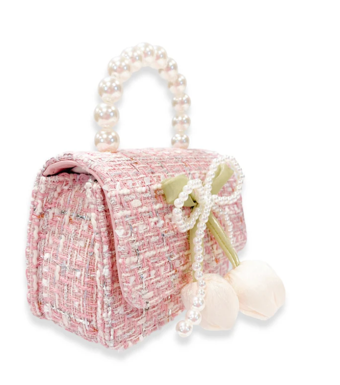 Lily & Bow Tweed Purse- Pink