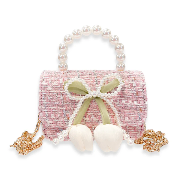 Lily & Bow Tweed Purse- Pink