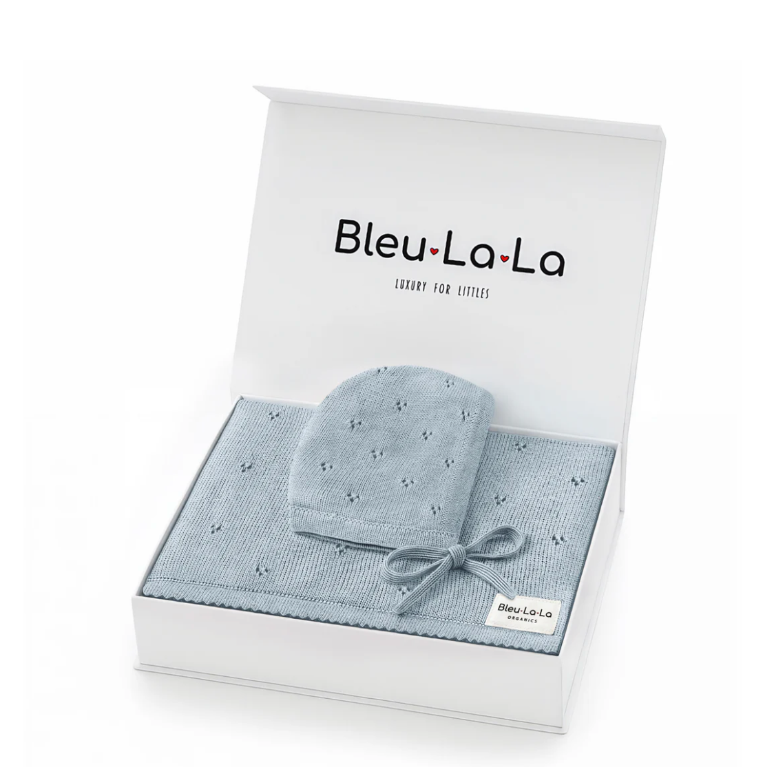 Organic Pointelle Swaddle Blanket + Hat Gift Set