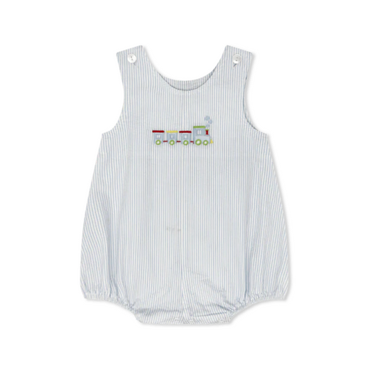 Simply Blue Seersucker with Train Bennett Bubble