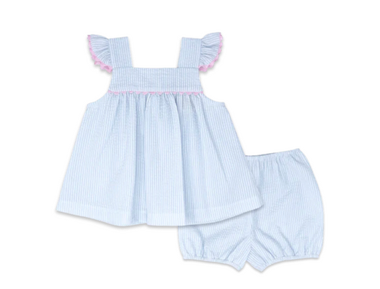 Simply Blue Seersucker Sally Swing Set