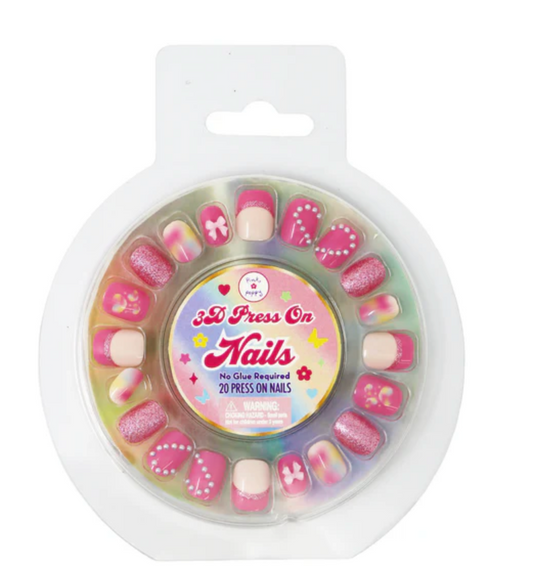 3D Love Heart Press On Nails