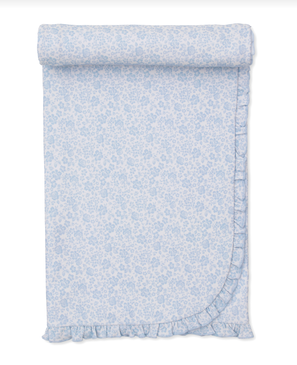 Country Gardens Blanket Light Blue