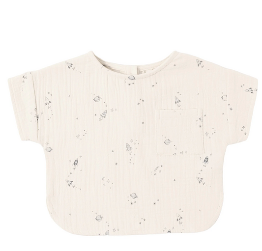 Woven Boxy Top- Space