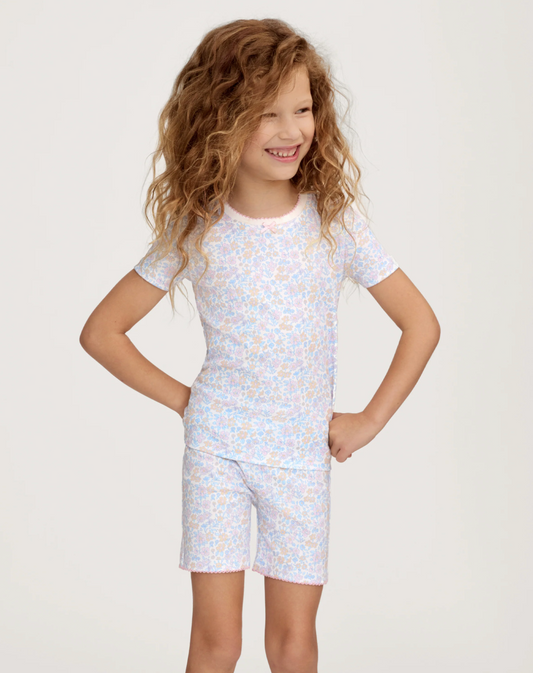 Pima Snug Fit Short Set in Fleur Blanche