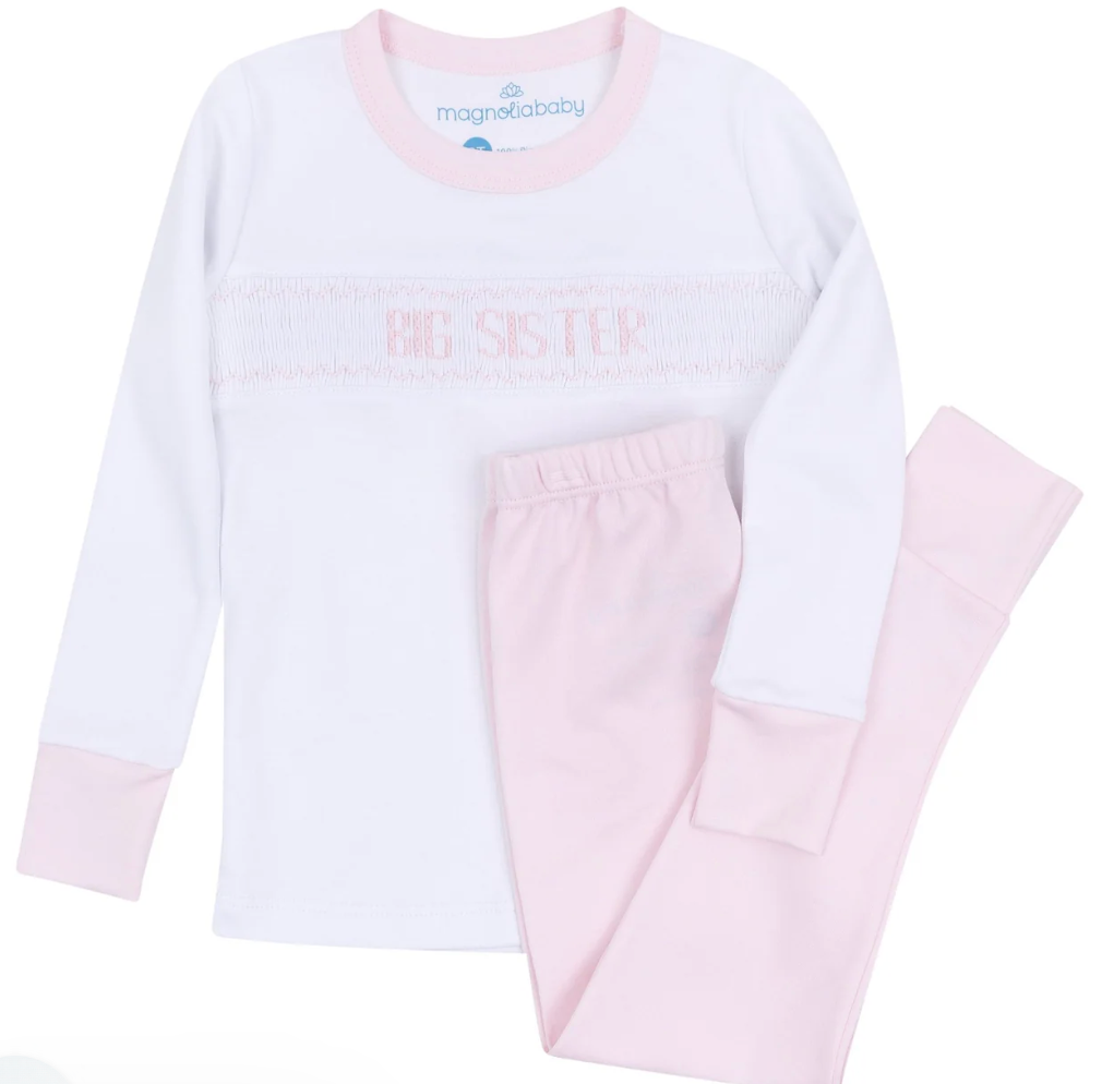 Big Sister Smocked Long Pajamas
