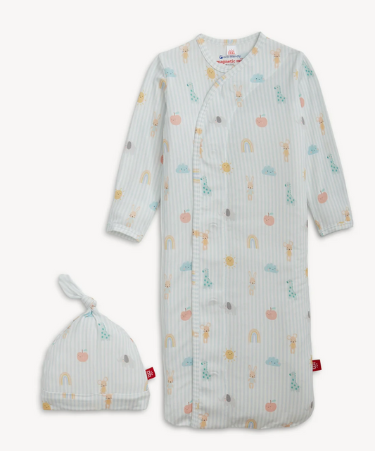 Lullaby Sky Blue Magnetic Gown & Hat Set