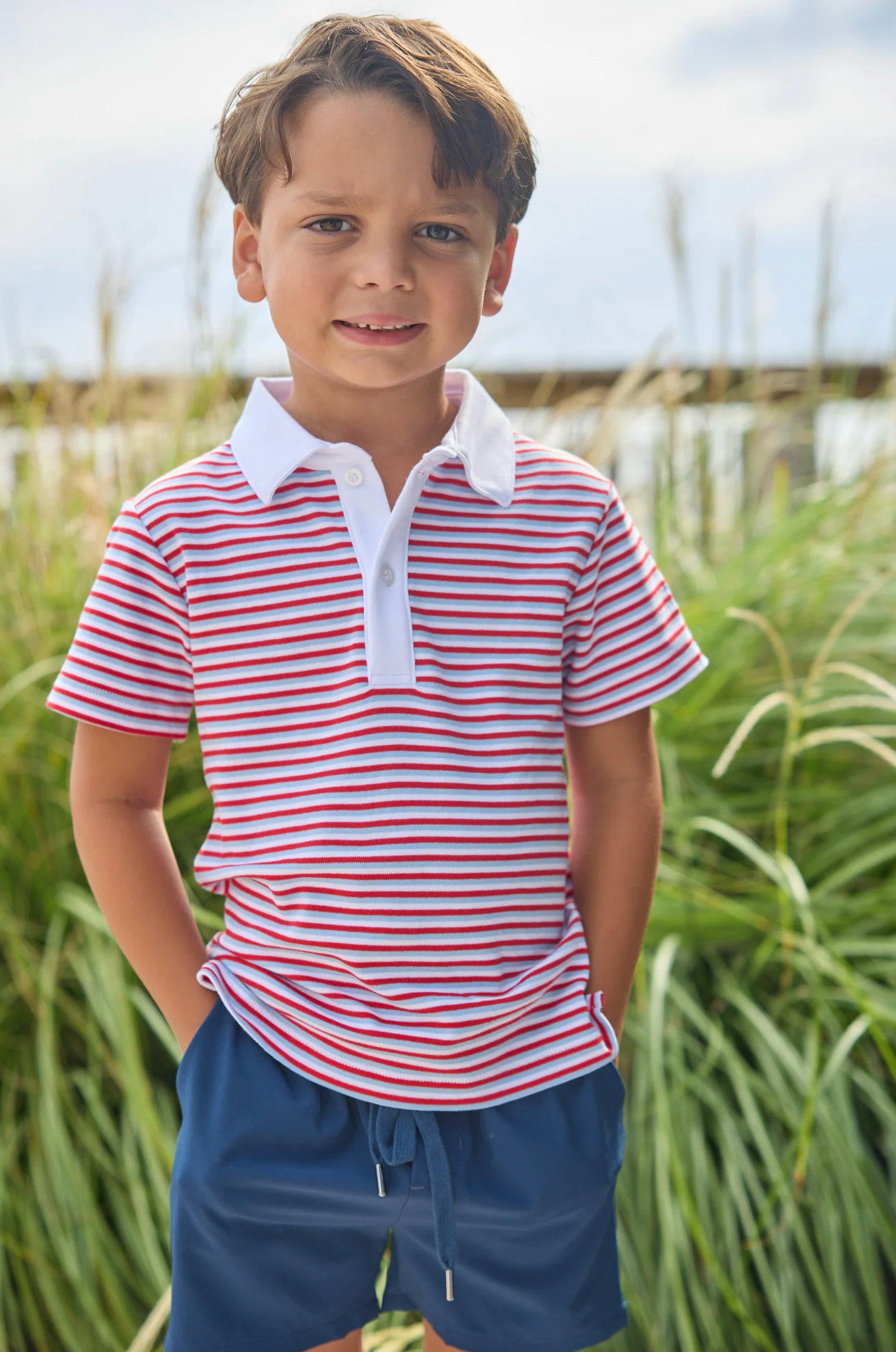 Short Sleeve Polo- Americana Stripe