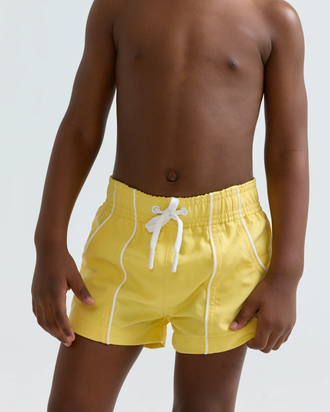 Soleil Yellow Panelled Boardie