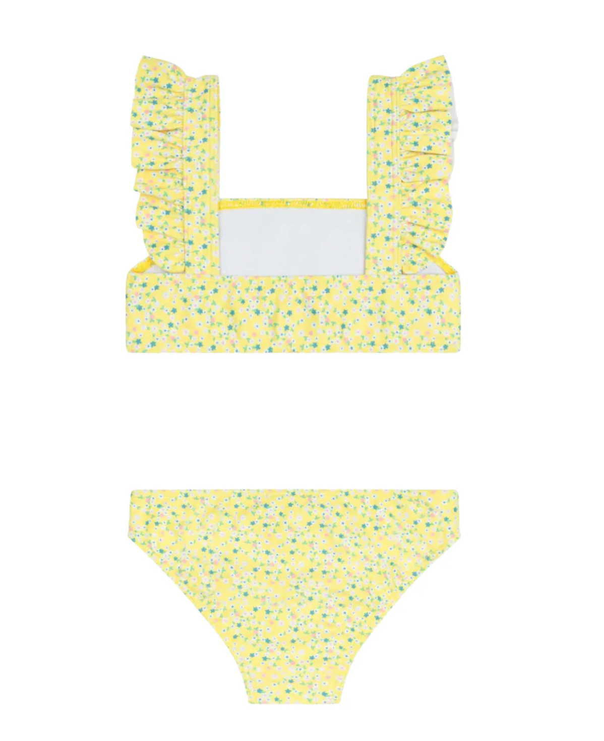 Petite Fleur Smocked Ruffle Strap Bikini