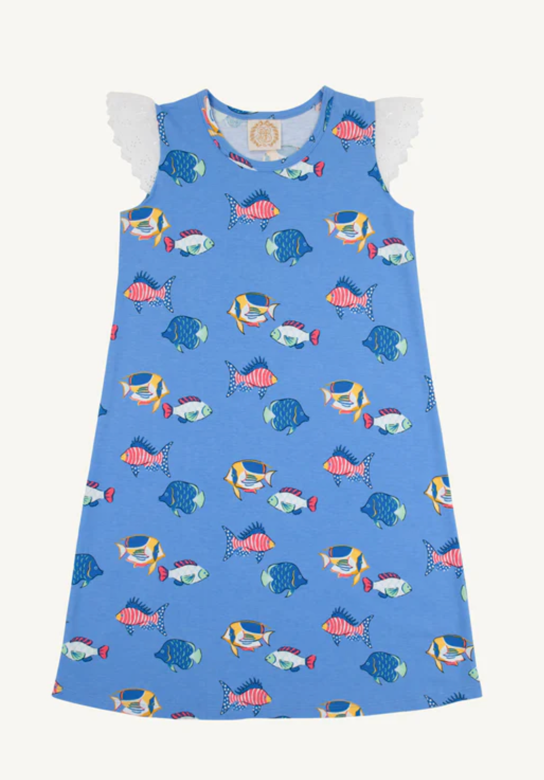 Sleeveless Polly Play Dress- Eyelet Here Fishy Fishy