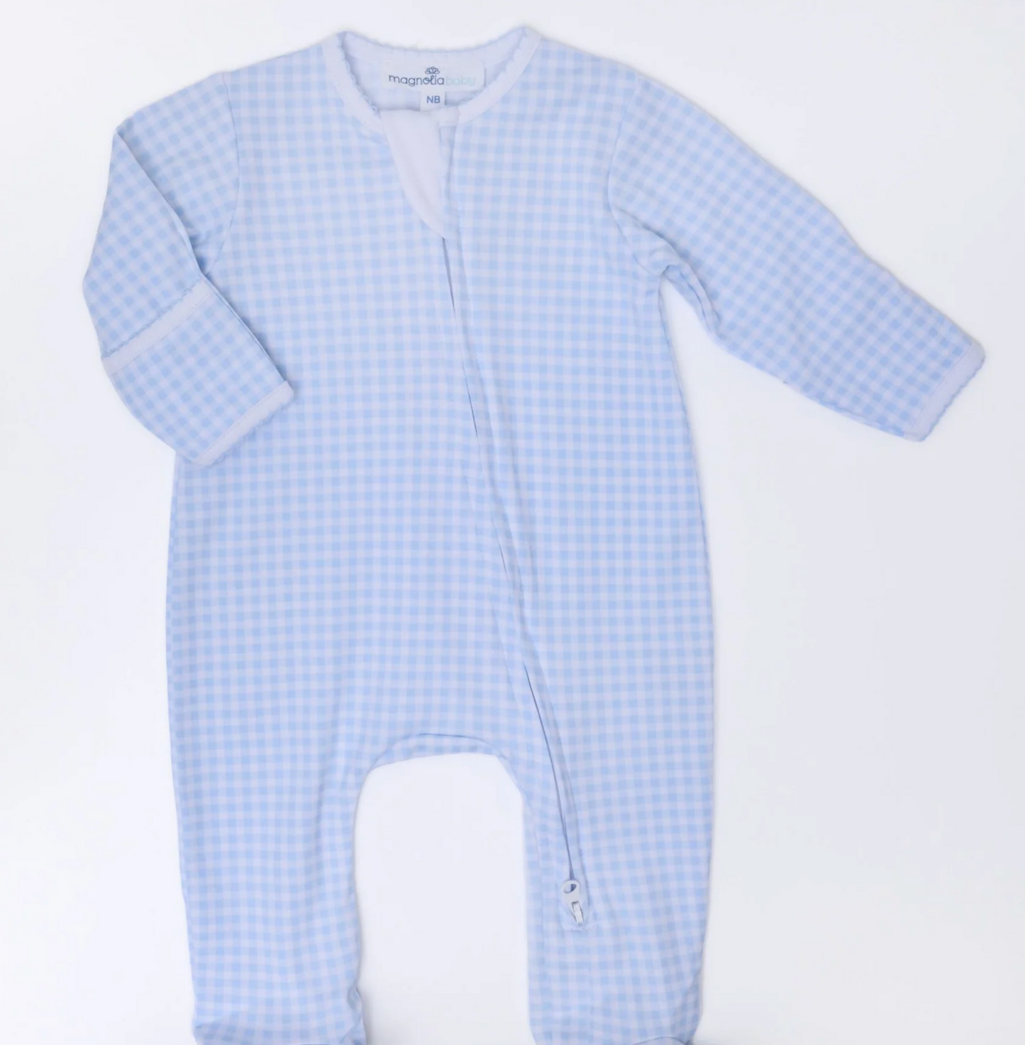Mini Checks Zip Playsuit - Blue