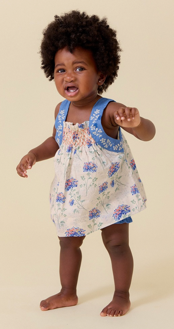 Baby Lauren Hydrangea Print Romper