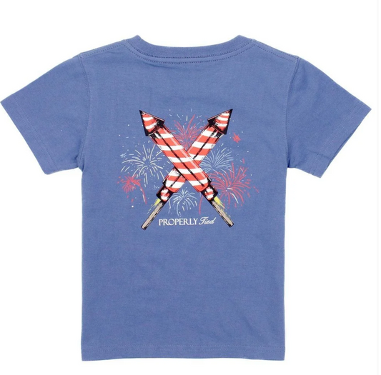 Boys Firecracker Tee Space Blue