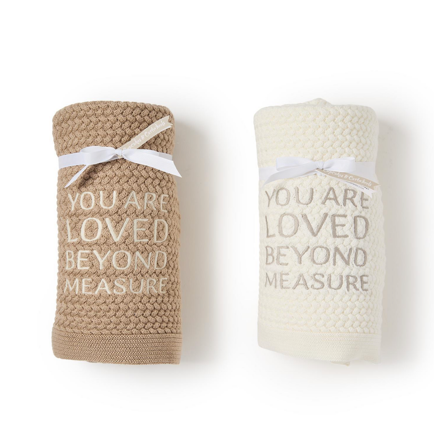 You Are Loved Embroidered Knit Blanket