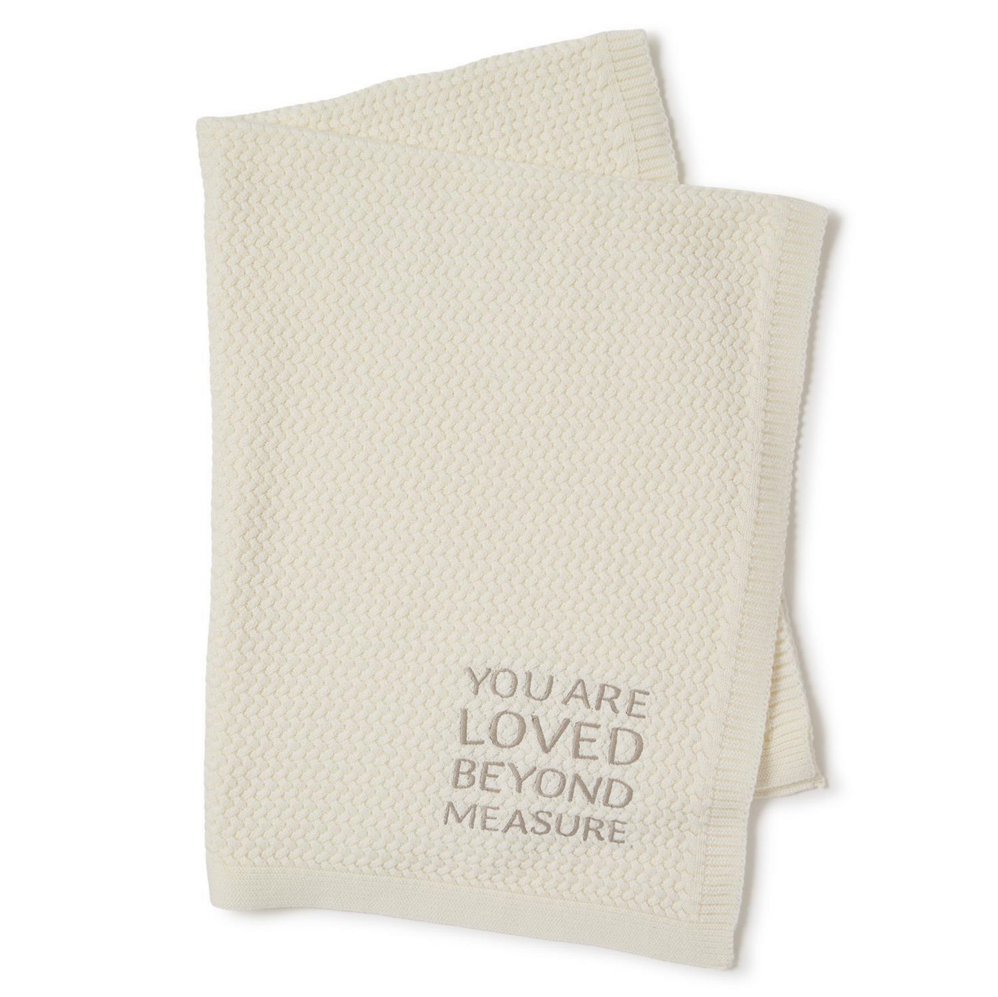 You Are Loved Embroidered Knit Blanket