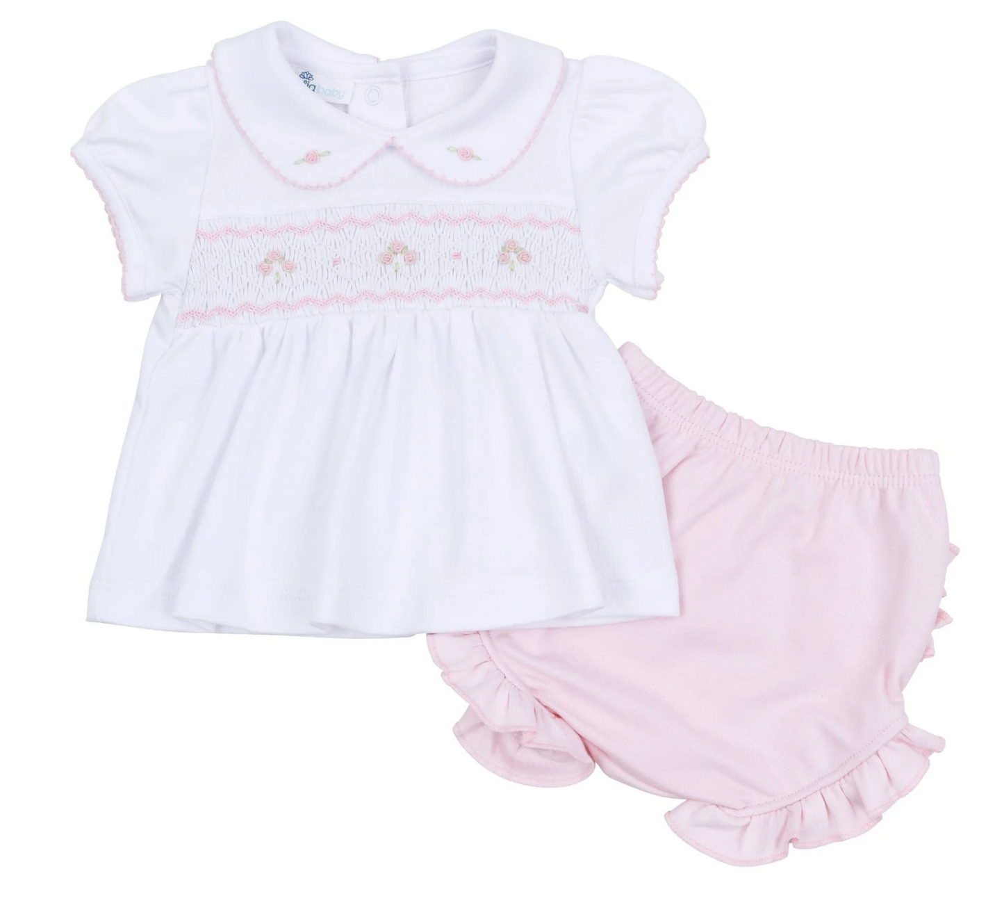 Lillian Smocked Ruffle Diaper Cover Set