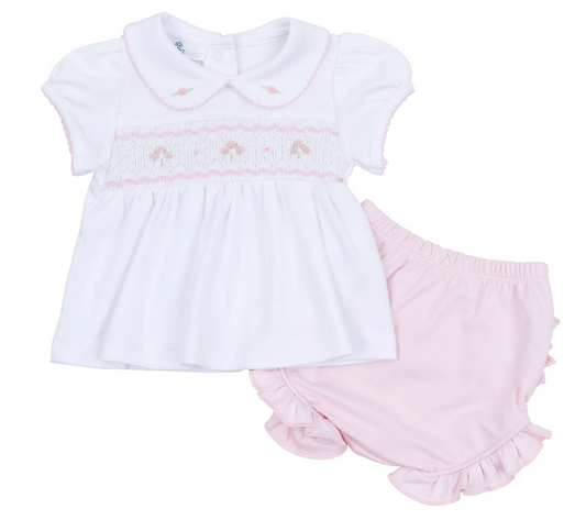 Lillian Smocked Ruffle Diaper Cover Set