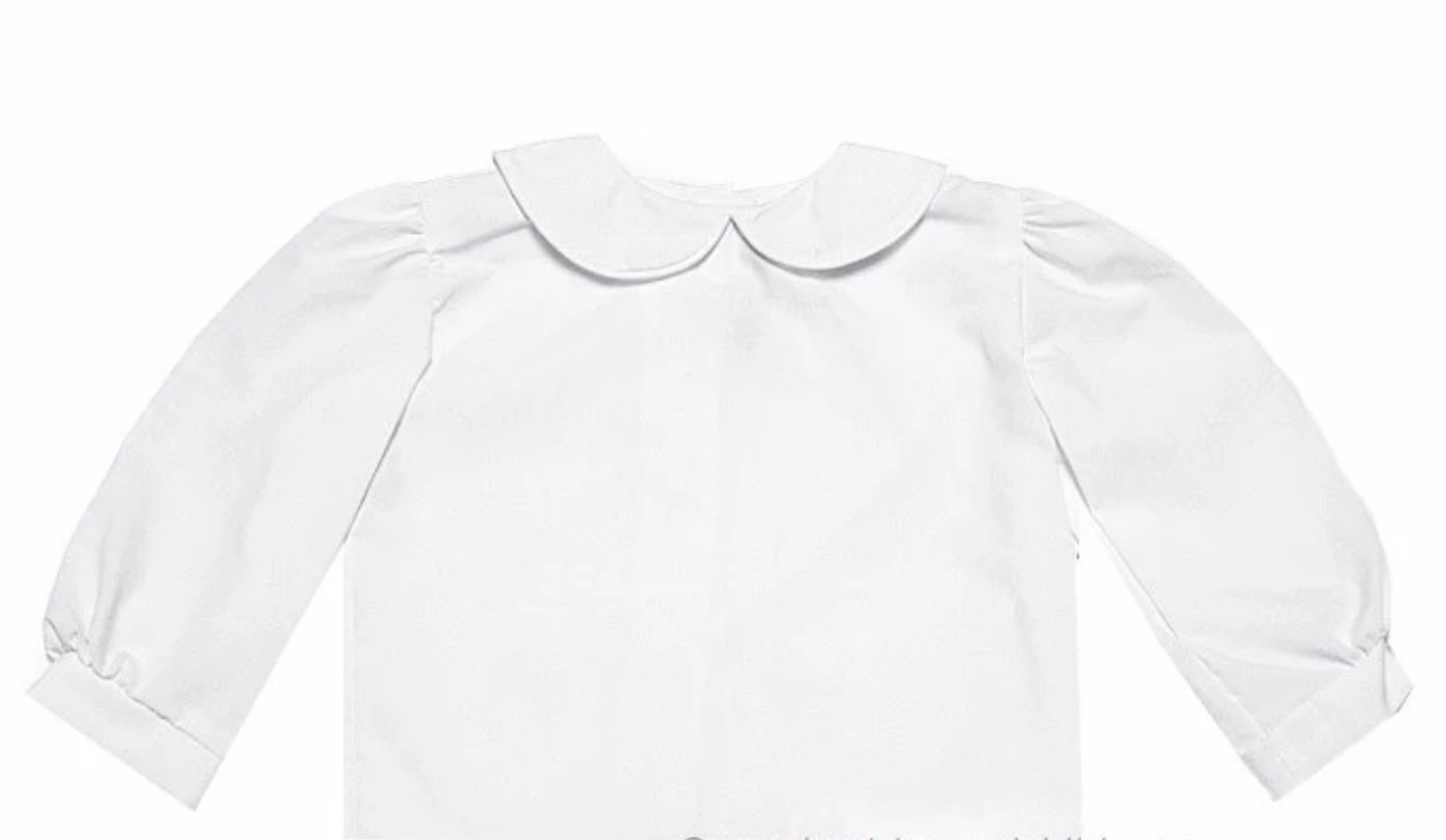 White Blouse With Piping Girls