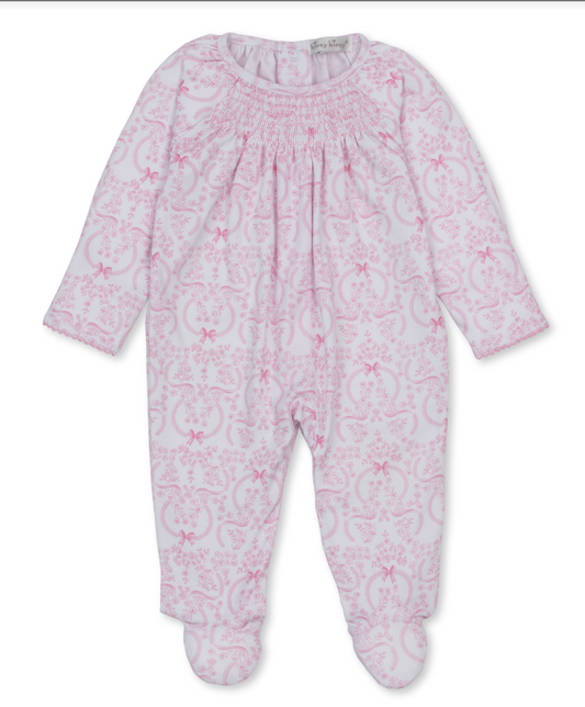 Delicate Blooming Bows Smocked Footie