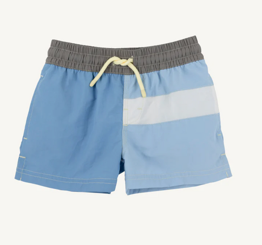 Country Club Color Block Trunks- Park City Periwinkle, Beale Street Blue & Grantley Gray