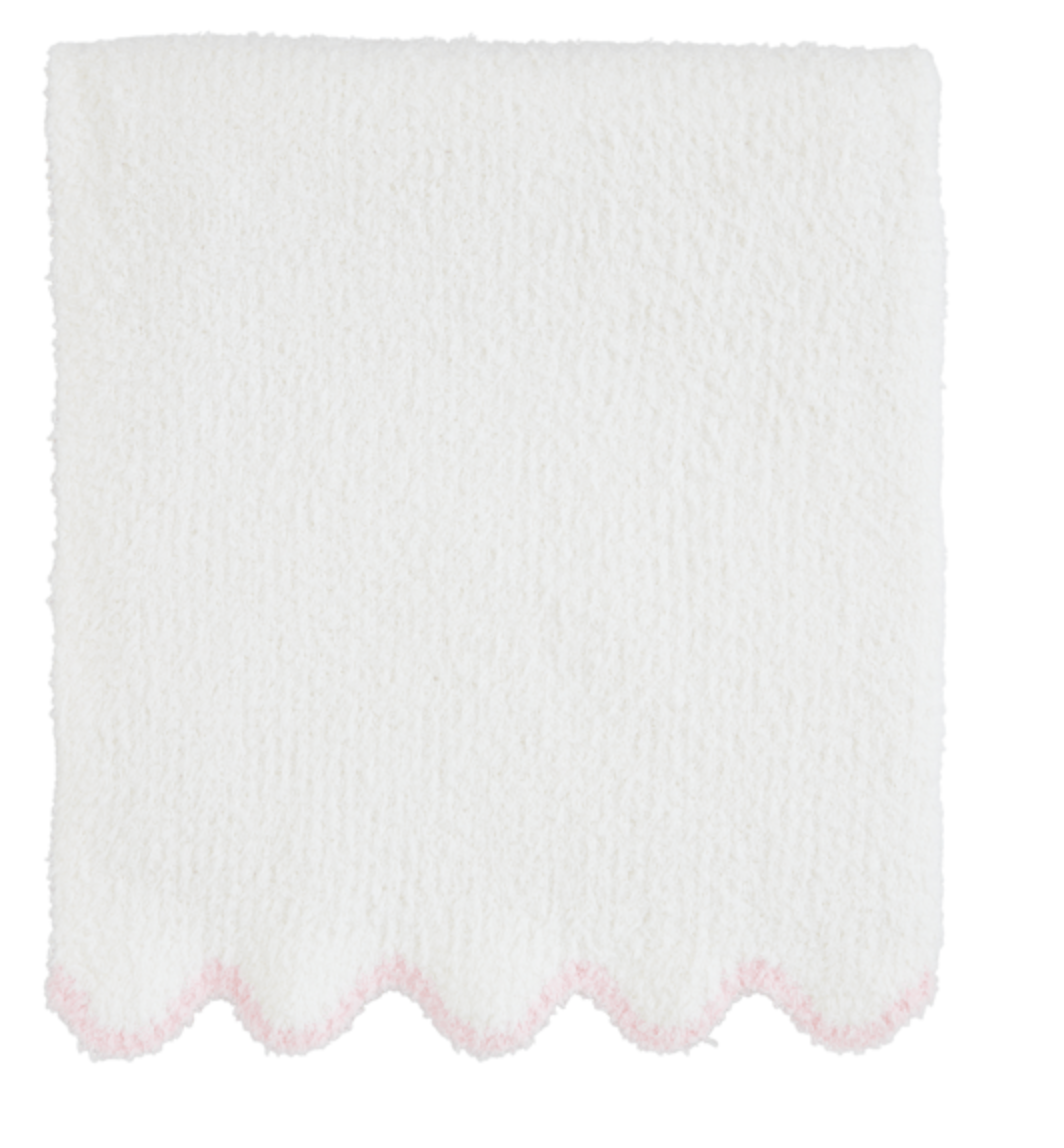 Pink Scallop Chenille Blanket