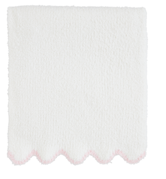 Pink Scallop Chenille Blanket