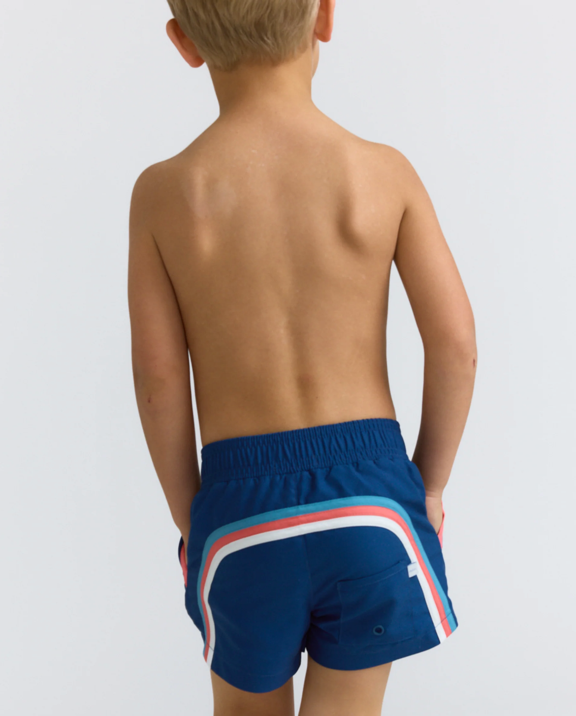 Boys Oyster Blue Stripe Boardie