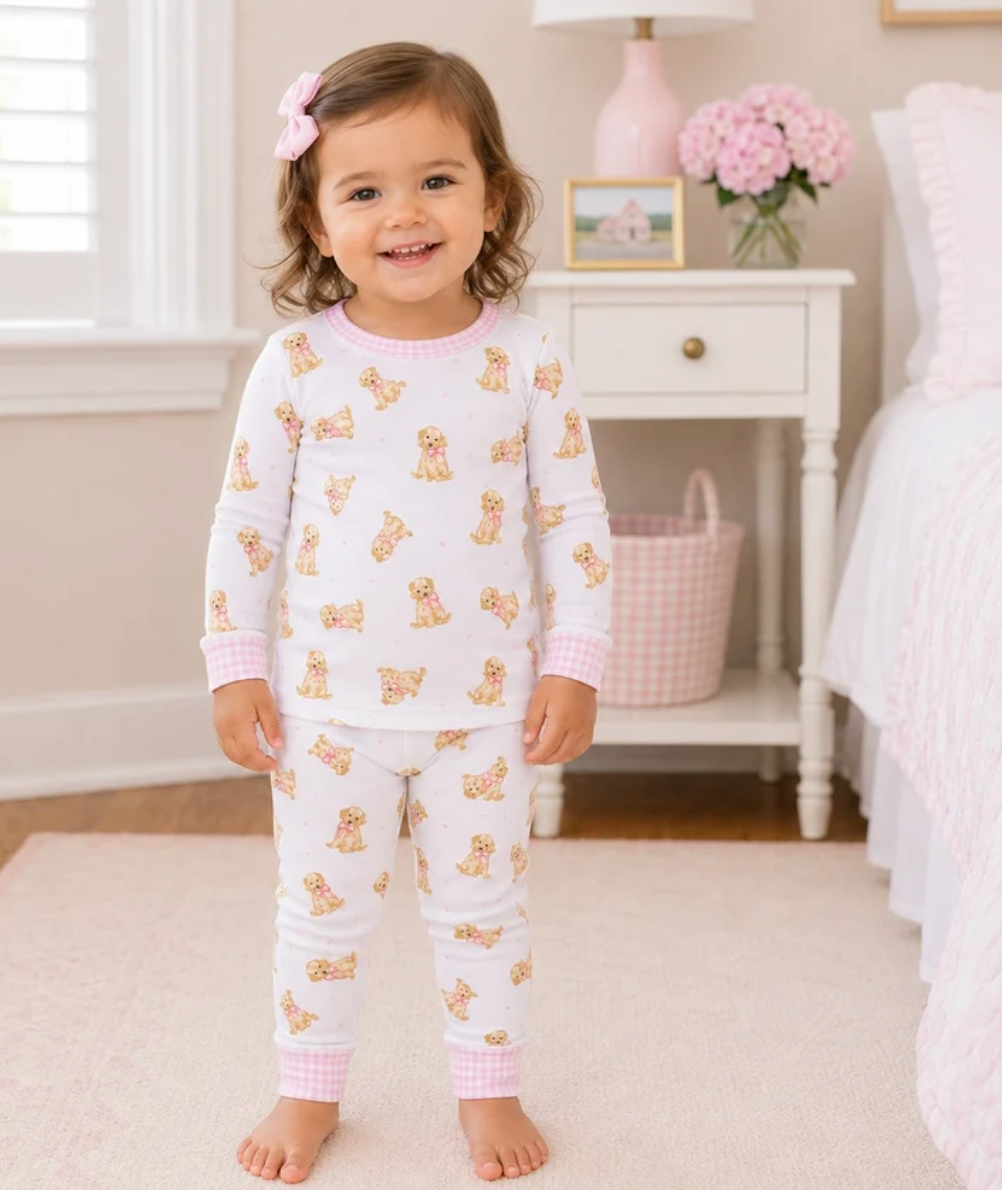 Sweet Golden Pink Long Pajamas