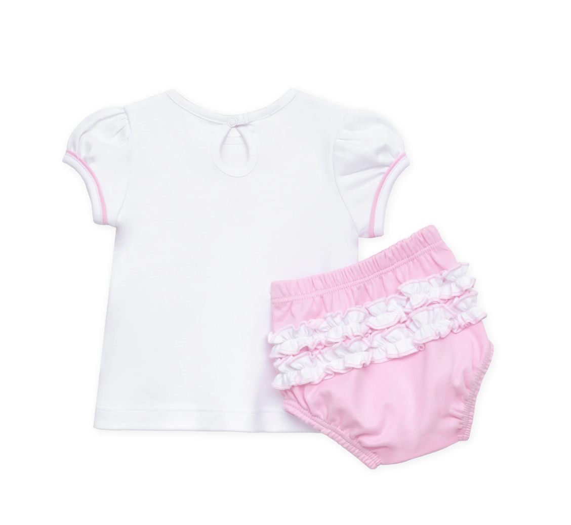 Darling Cowboy Boots Diaper Cover Set- Pink