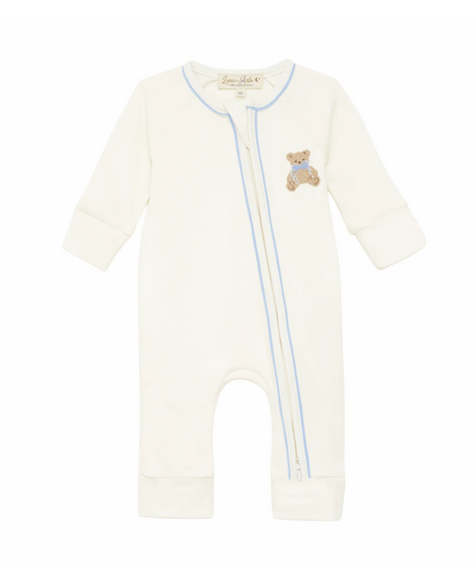 Bear Hugs Zip Playsuit Sky
