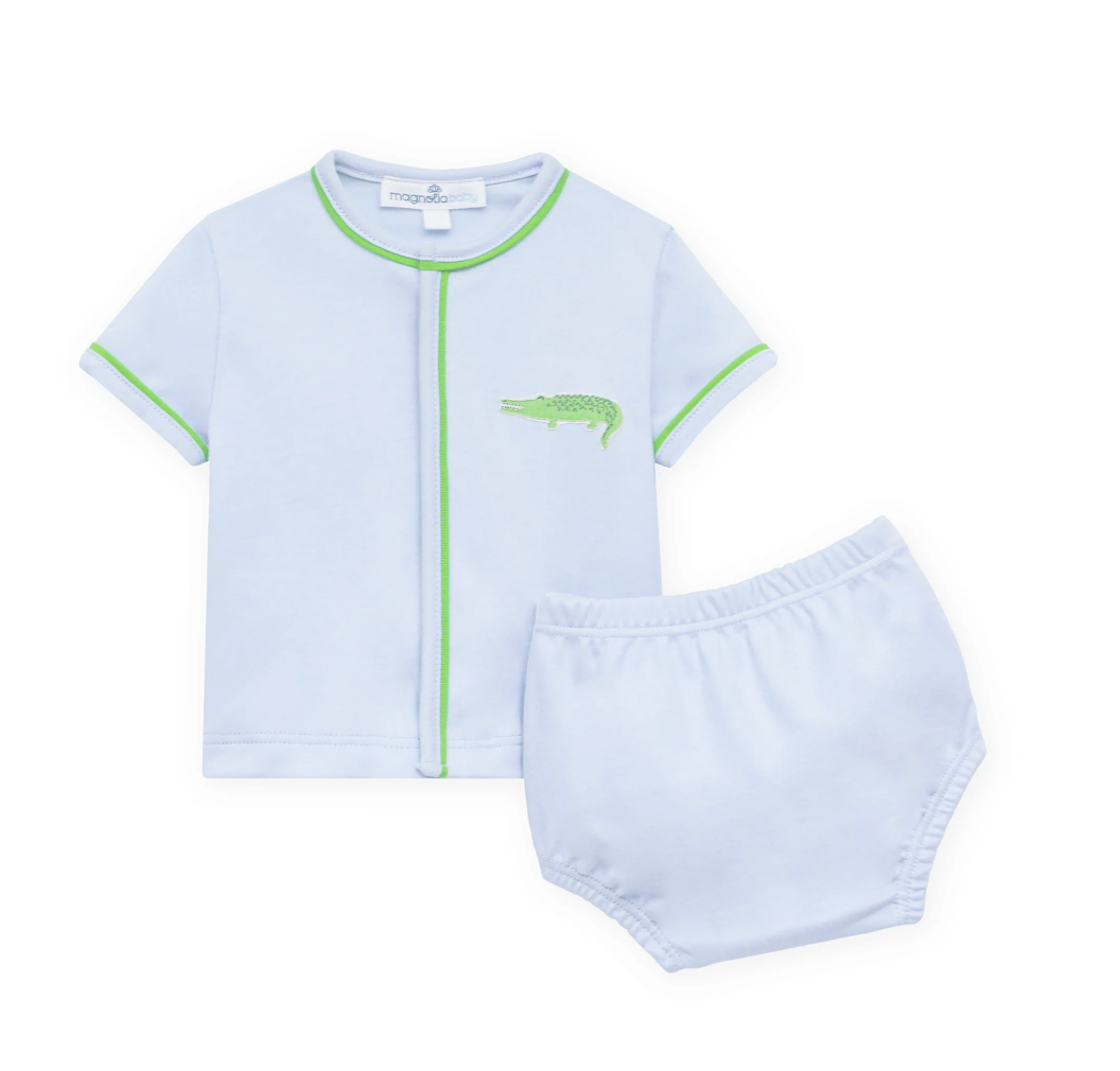 Bayou Baby Diaper Cover Set - Light Blue
