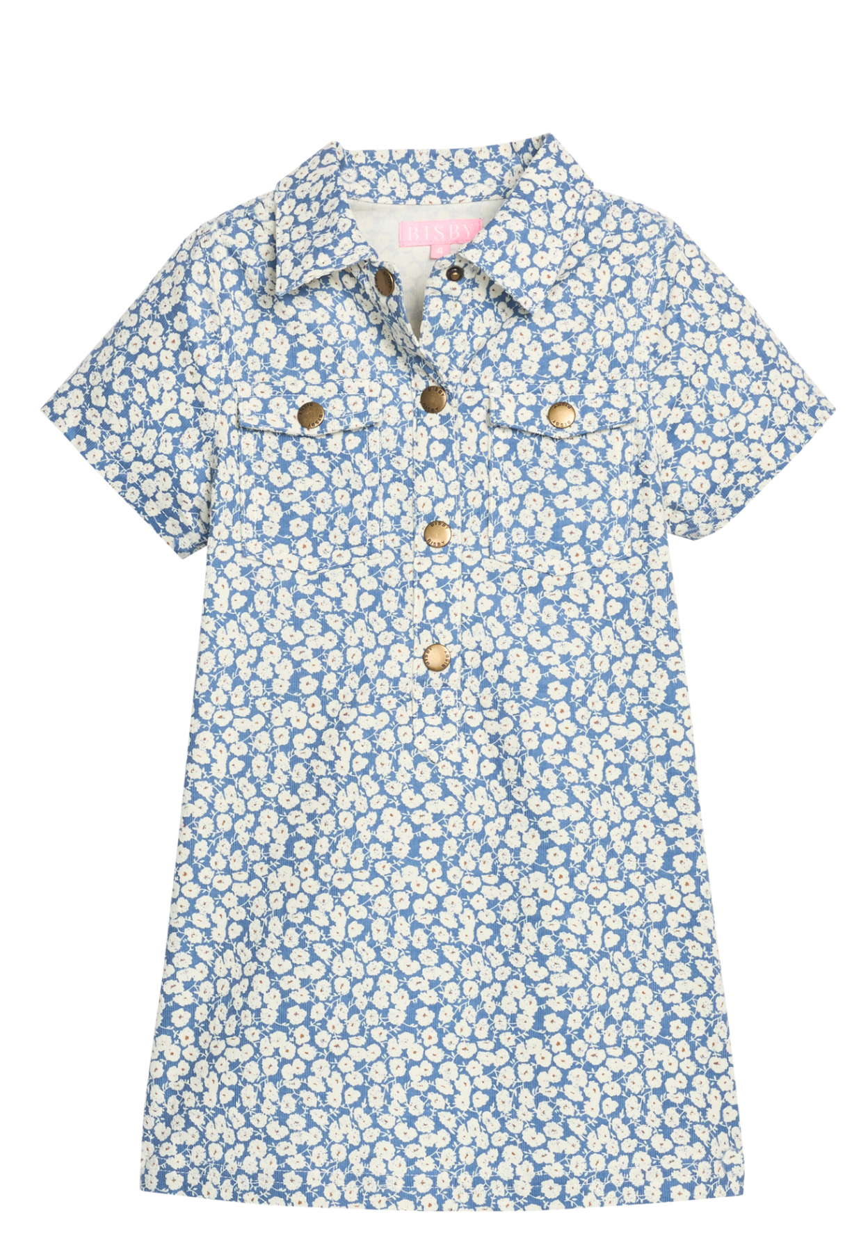 Safari Popover Dress - French Blue Corduroy