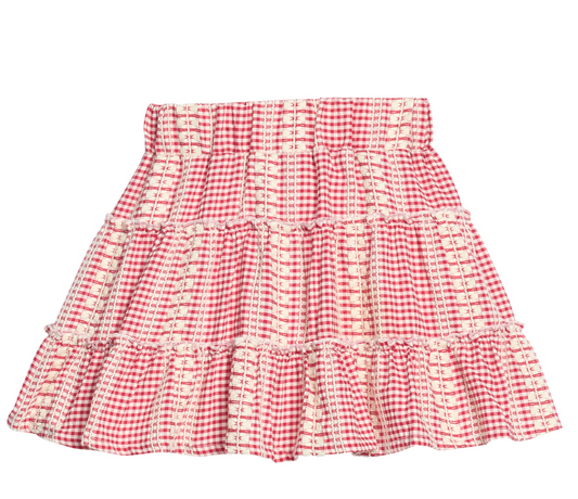 Natalie Skort - Geneva Gingham Crimson