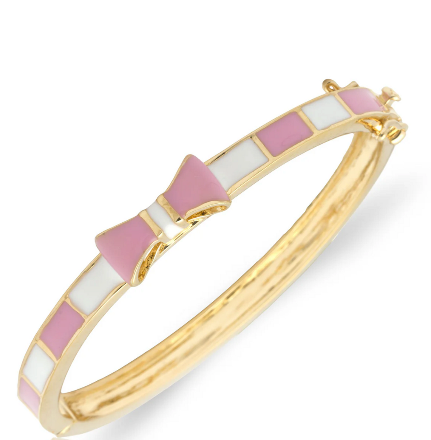 Pink and White Bow Bangle