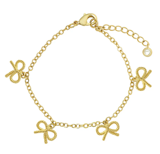Bow Twist Charm Bracelet