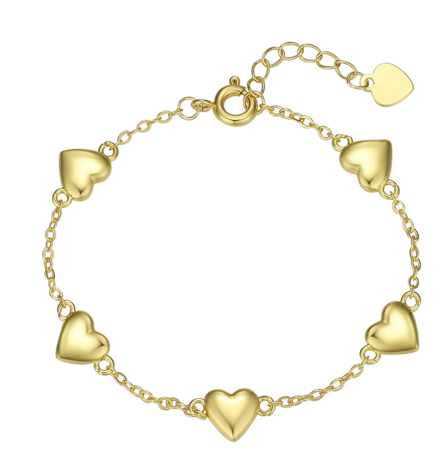 Gold Heart Charm Bracelet (Baby)