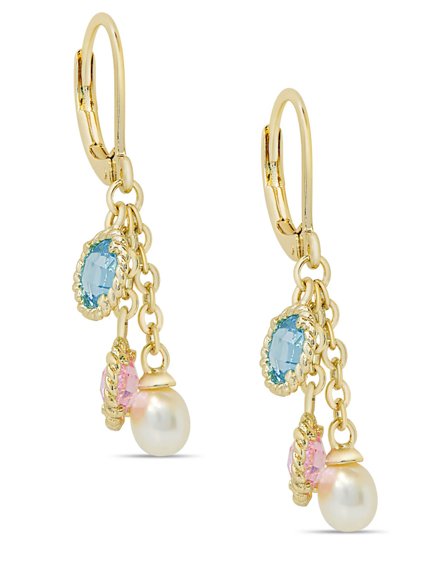 CZ & Pearl Charms Earrings