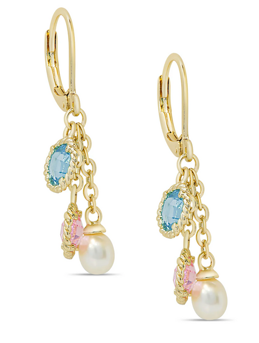 CZ & Pearl Charms Earrings