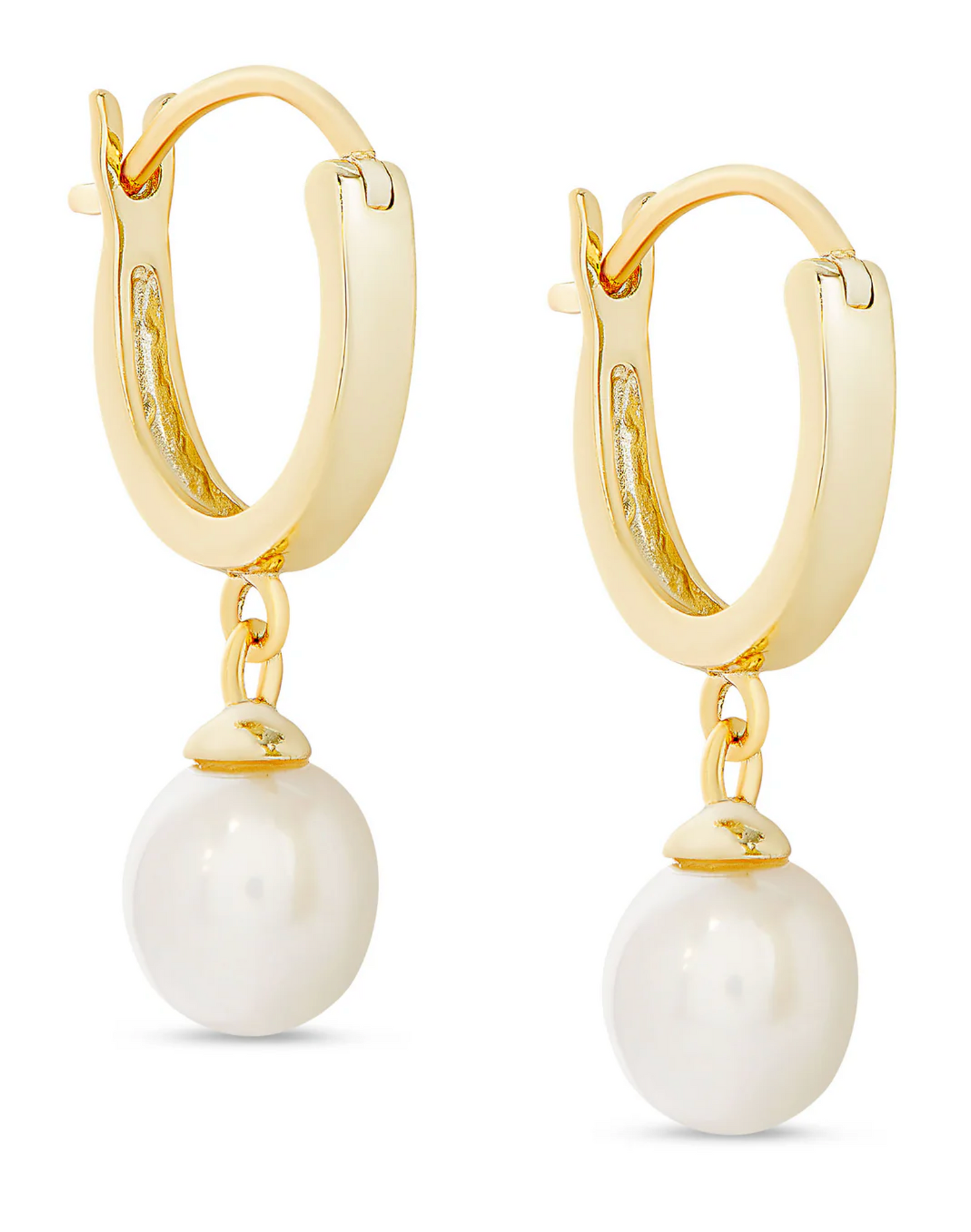 Freshwater Pearl Dangle Hoop Earrings